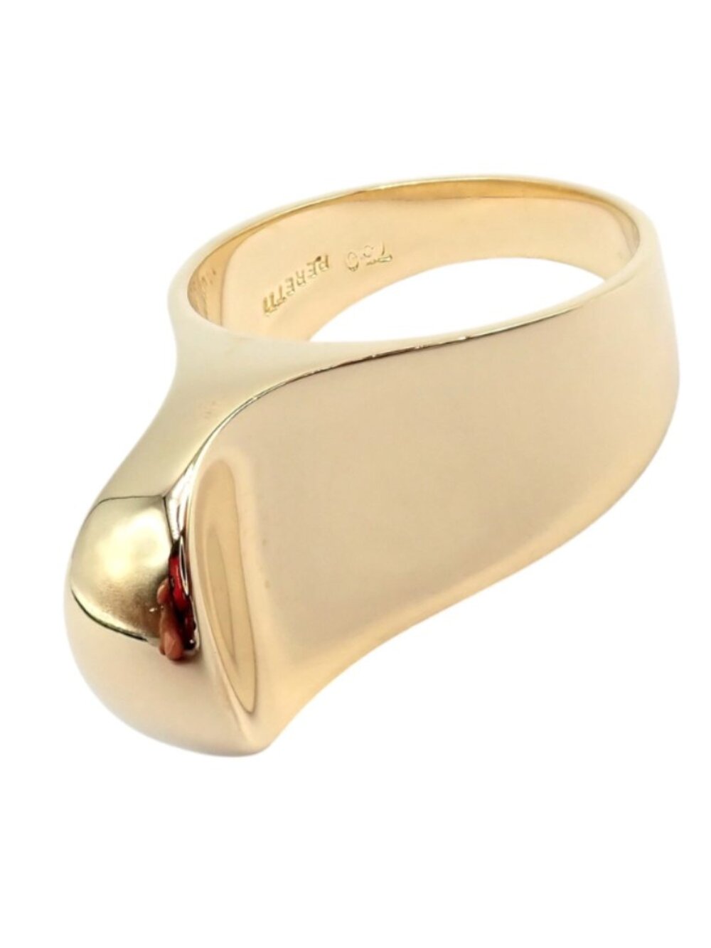 Authentic! Vintage Tiffany & Co. 18k Yellow Gold Large Top Curve Ring Sz 7